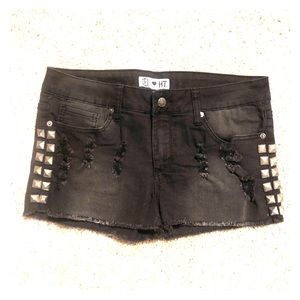 Jet 🖤s HT Distressed Studded Lightening Shorts